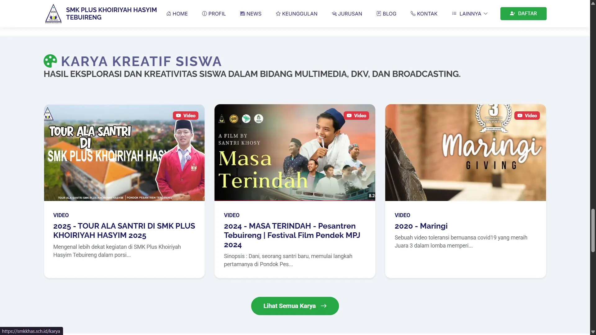 Official School Website SMK Tebuireng